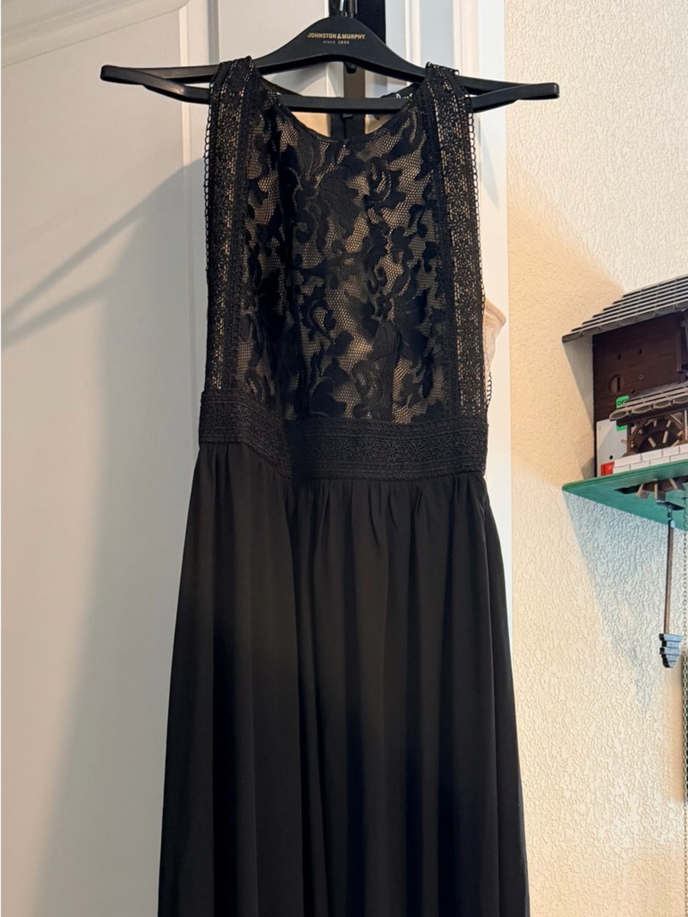 Lulu's Black Lace-Top Maxi Skirt